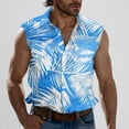 thumbnail image 2 of VBTAPA Mens Summer Tank Top Sleeveless Hawaiian Shirt Aloha Casual Button Down Shirts Collared Beach Vacation Tops Multicolor XL, 2 of 6