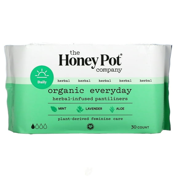 (2 Pack)The Honey Pot Company, Herbal Pantiliners, Organic Cotton Cover, 30 ct.