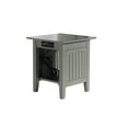thumbnail image 4 of AFI Table d'Appoint en Bois Massif Nantucket avec Chargeur USB Ensemble de 2 Gris, 4 of 7