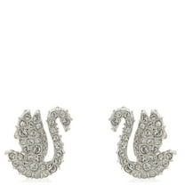Swarovski Iconic Swan Pierced Earrings Xxs Rhodium Shiny Crystal