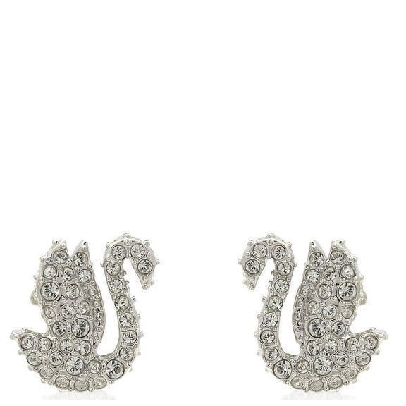 Swarovski Iconic Swan Pierced Earrings Xxs Rhodium Shiny Crystal