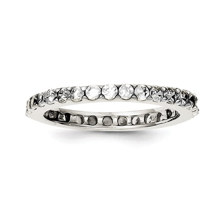 925 Sterling Silver Polished CZ Cubic Zirconia Simulated Diamond Ring Size 7 - Jewelry Gift for Mom