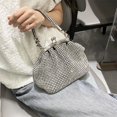 thumbnail image 4 of JIOMAY Bolsos de mano para fiesta Bolsos de diseñador de lujo Bolsos de moda para mujer Bolso de diamantes de imitación brillantes Bolso elegante portátil de plata para eventos, 4 of 5