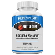 Nootrostim- Natural Stimulants & Nootropic Cognitive Enhancer Focus Supplements | Energy Pills and Brain Boosting Study Alternative 60 Capsules
