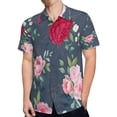 thumbnail image 4 of High Quality Hawaiian Shirts for Men Short Sleeve Aloha Beach Shirt Floral Summer Casual Button Down Shirts Blouses 3CLMKB, 4 of 7