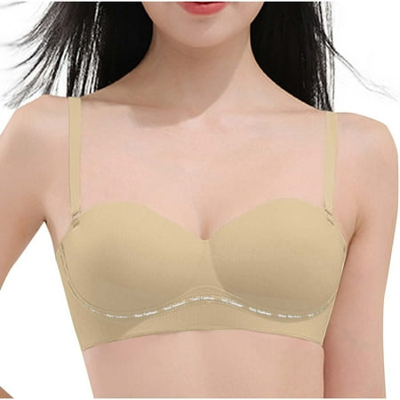SMihono Deals Women s Lightly Padded Balconette Bra T Shirt Supportive Underwire Plus Size Demi Everyday Bras Comfortable Brassiere Beige 36