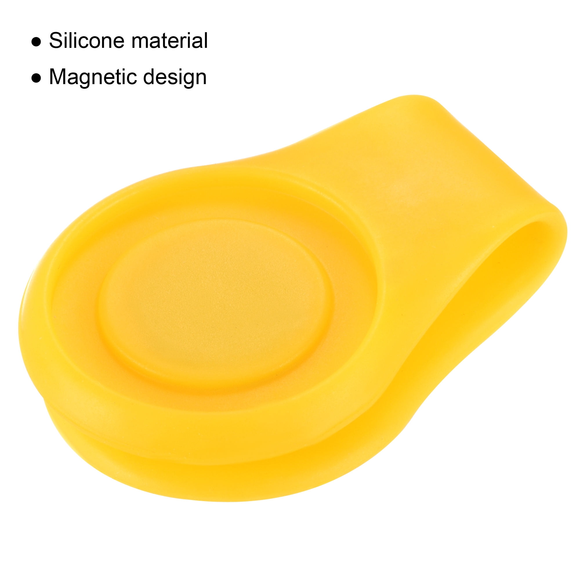 Unique Bargains Golf Hat Clip, Silicone Cap Clamp with Magnetic Ball Marker Holder Yellow