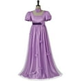 thumbnail image 2 of Women's Deluxe Lace Regency Dress Fairy Gauze Skirt Embellished with Purple Flowers, 2 of 10