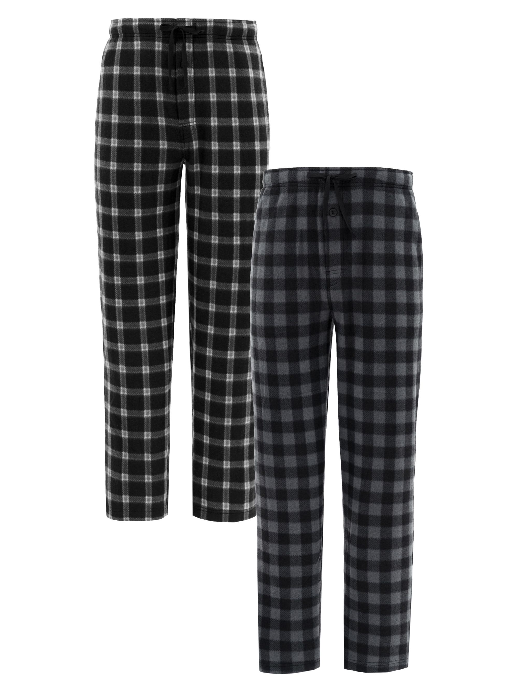 Fruit of the Loom Men's Plaid Fleece Pajama Pants, 2-Pack