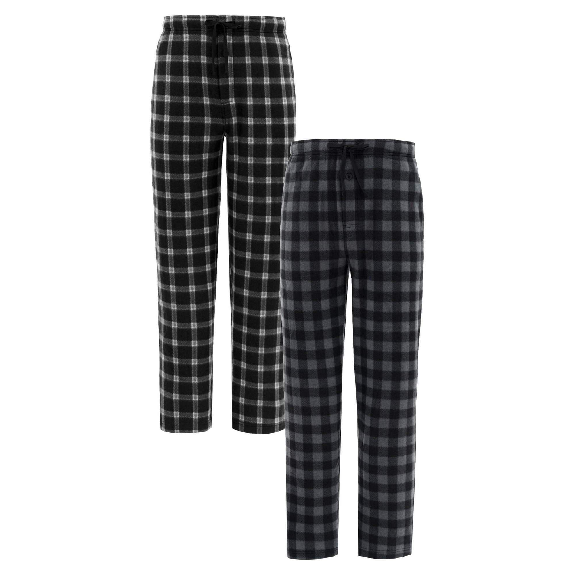 Fruit of the Loom Men's Plaid Fleece Pajama Pant 2-Pack, Sizes S-5XL