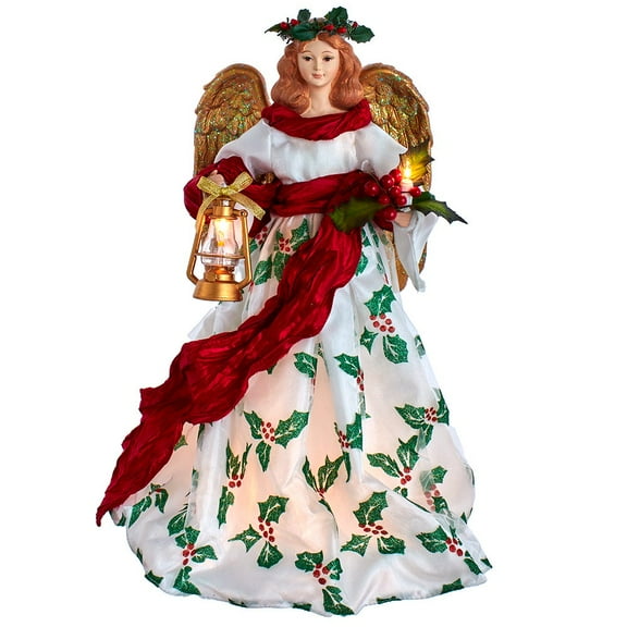 Kurt Adler 16-Inch 10-Light Holiday Formal Angel Tree Topper