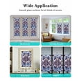 thumbnail image 6 of Window Privacy Film Blue Purple Ethnic Stained Glass Window Film Decorative Sun Block Window Cover Rustic Boho Flowers Impressionist Window Clings Static Adhesive Sticker for Bathroom 23.6"x59", 6 of 7