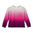 thumbnail image 4 of LTTVQM Shirts for Kids Girls 1-2 Winter Casual Gradient Print Tee Comfy Long Sleeve Tops Fashion Crewneck Clothes with Pocket Hot Pink 1-2 Years, 4 of 4