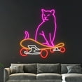 thumbnail image 4 of Handmadetneonsign Cute Cat Skateboarding Neon Sign, Skateboard Cat Led Sign, Cat Skateboarder Light, 4 of 5