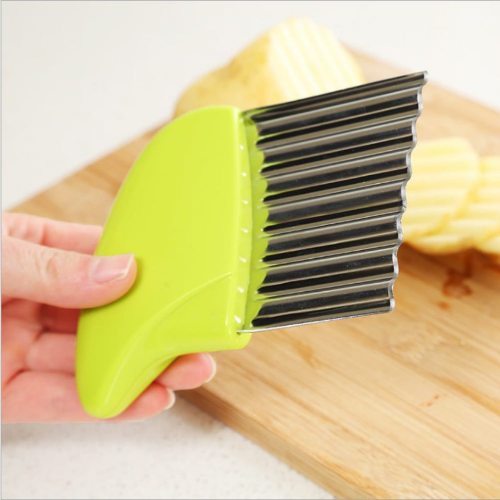 ZEDWELL Crinkle Cutter and French Fry Slicer Salad Chopping Knife and Vegetable Steel Blade