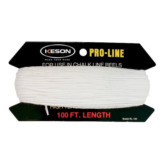 Keson Chalk Line Reel Line, 100 ft L, Twisted RL100