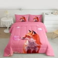 thumbnail image 2 of Homewish Teens Orange Animal Fox 2pcs Bedding Comforter Set,Blow Bubbles Twin Comforter Sets,Jungle Wildlife Breathable Bedding Set,Breathable Home Decor,Reversible, 2 of 8