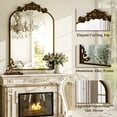thumbnail image 5 of Easy4Home 24"x38" Arched Baroque Style Bathroom Mirror Vintage Decorative Wall Mirror, Antique Bronze, 5 of 7