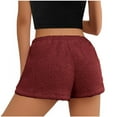 thumbnail image 4 of Uaswgudfs ​Women's Adjustable Waist Lounge Shorts – Soft, Breathable Fabric for Summer Relaxed Fit & Casual Wear Wine L, 4 of 7