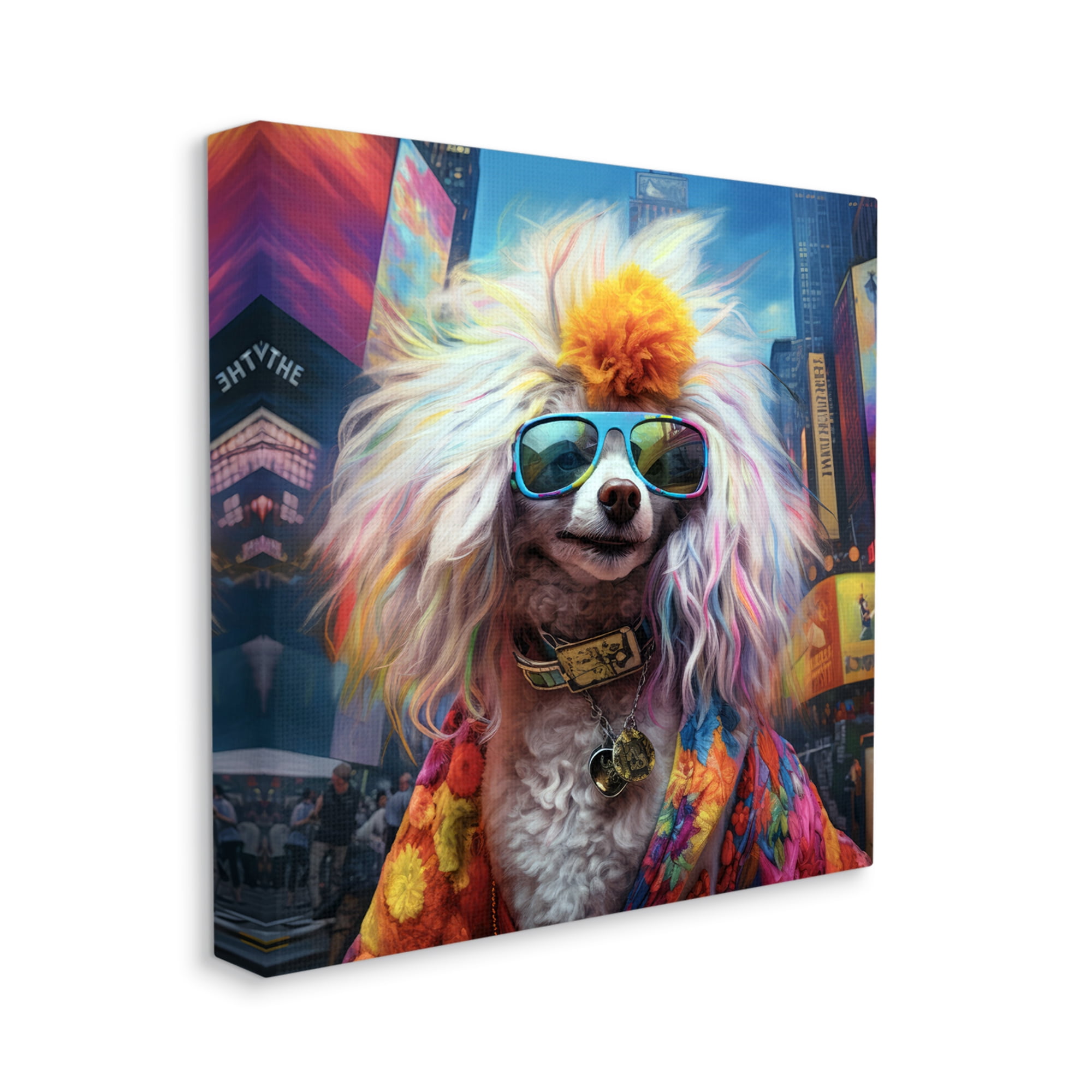 Stupell Industries Hippie Doodle Dog Animals & Insects Painting Gallery Wrapped Canvas Art Print Wall Art, 36 x 36
