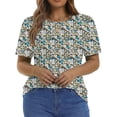 thumbnail image 6 of Fantaslook Blouses for Women Pleated Short Sleeve Tunic Tops Dressy Casual Summer Shirts, 6 of 10