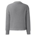 thumbnail image 5 of Vedolay Women's Cardigan Sweater Full-Zipper Stand Collar Sweater 2023 Gray,2XL, 5 of 5