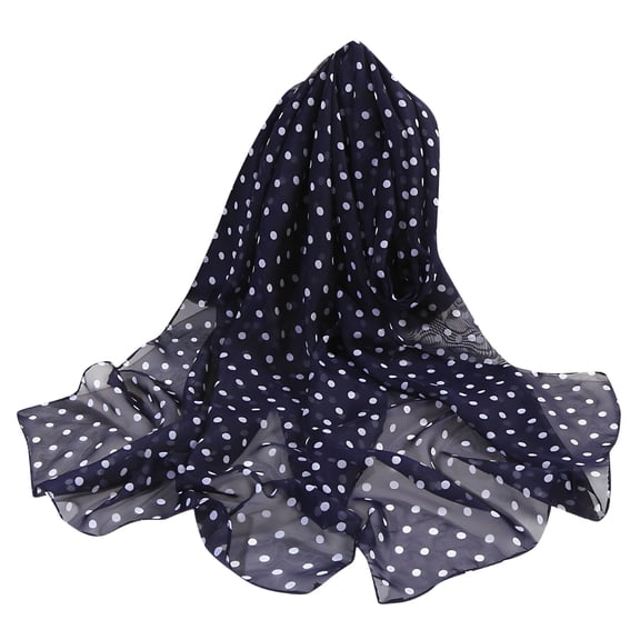TELOLY Scarf for Women 160*50Cm Dot Print Long Soft Wrap Scarf Simulation Silk Shawl Scarves Winter Fall Bandana