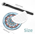 thumbnail image 5 of 2Pcs Leather Round Blue Mandalas Florals Cruise Luggage Tag with Privacy Cover and Name ID Tag - Suitable for Travel Handbags Backpacks School Bags Luggage Tags, 5 of 7