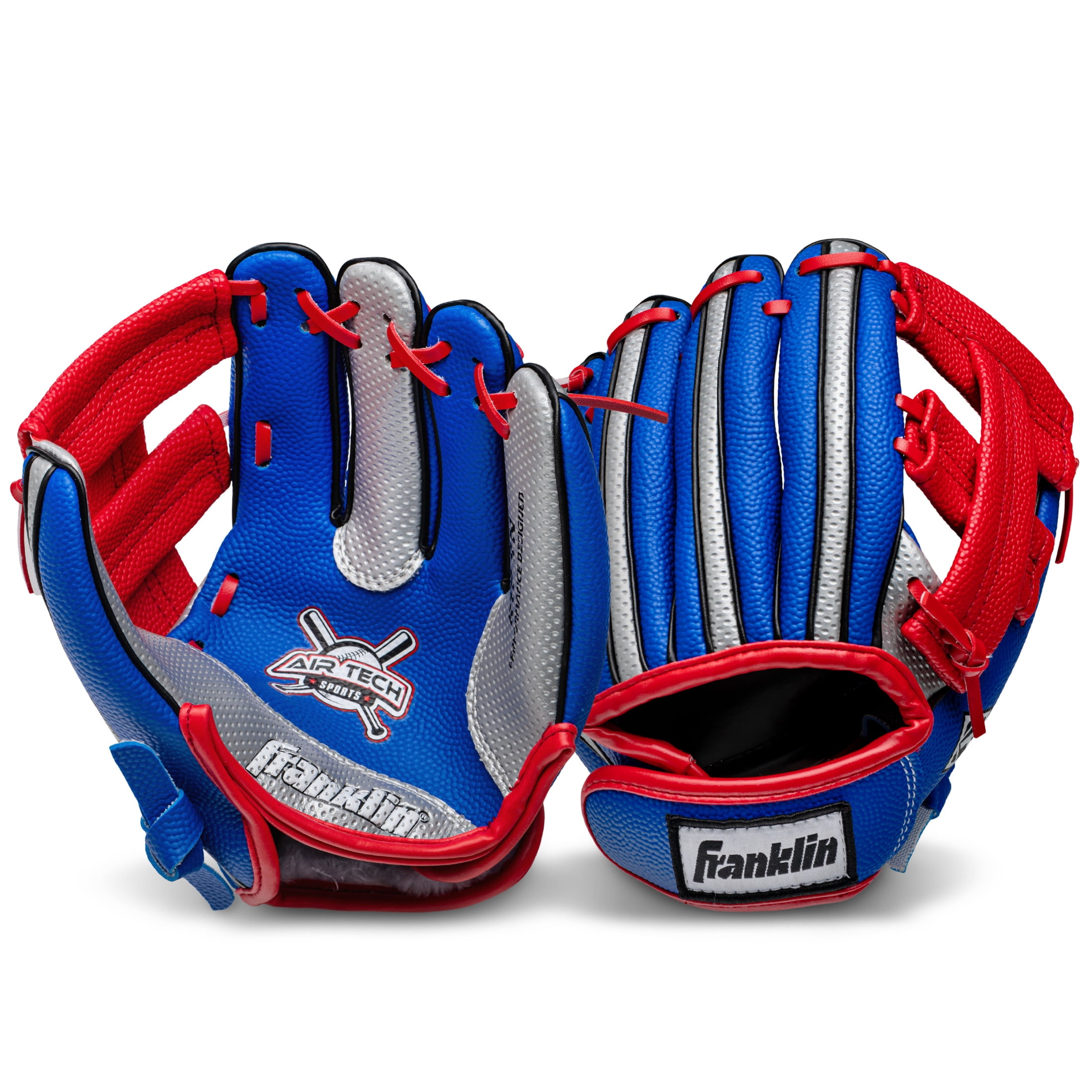 Guantes Franklin "9" RTP Azul, Rojo con Gris - De niños