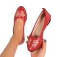 thumbnail image 4 of Bkhluea Women Floral Perforated Wedge Flats Slip On Comfortable Footwear For Office Work Daily Casual Outdoor Activities, 4 of 7