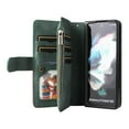 thumbnail image 3 of Multifunctional Case for Samsung Z Fold 4,[RFID Blocking] 9 Credit Cards Holder with Wrist Strap, Premium PU Leather Zipper Wallet Purse Magnetic Flip Phone Cover for Samsung Galaxy Z Fold 4, Green, 3 of 12