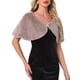 thumbnail image 4 of CHAL DE FALSO PELO ELEGANTE PARA MUJERES INSPIRE CHIC, ENVOLTORIO DE BODA Y FIESTA, STOLE SHRUG S COLOR MAUVE POLVO, 4 of 6