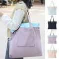 thumbnail image 1 of Bolsa de Compras Plegable con Cordón - Mochila Organizadora de Nailon para Viajes y Escuela, Bolso de Hombro Impermeable, Diseño Compacto y Plegable de 43 X 43 Cm, Opciones Azul Marino, Azul y Rosa, 1 of 6