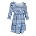 thumbnail image 1 of Vestido de Chica Hermosa Baoblaze Estampado Floral Manga Larga Cuello Redondo Talla S M L XL 2XL 3XL, 1 of 8