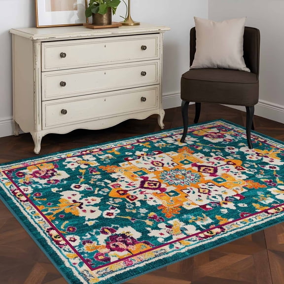 3'x5' Area Rugs, Vintage Southwest Indoor Outdoor Area Rug for Living Room Bedroom, Boho Aztec Farmhouse Pattern Art Washable Bathroom Rugs Kitchen Floor Carpet Mats Home Decor Aesthetic