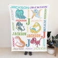thumbnail image 5 of Personalized Dinosaur Blanket for Kids, Custom Dino Throw Blanket with Name for Boys and Girls, Toddler Bed, Room & Bedroom Decor, Unique Blankets for Children, 5 of 6