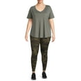 thumbnail image 2 of Terra & Sky Women's Plus Size V-Neck Tee with Short Sleeves, 2 of 5