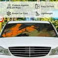 thumbnail image 4 of GZHJMY Car Front Windshield Sunshade UV Heat Protection, Foldable Auto Windshield Sun Visor for Sedan SUV Skull Leaves Pattern, Car Sunscreen Blocks UV Rays Heat 51x27.5inch Keep Vehicle Cool, 4 of 5