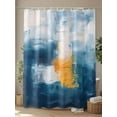 thumbnail image 4 of Blue Yellow Shower Curtain Set ，Waterproof Fabric Shower Curtains Abstract Shower Curtains for Bathroom,Bathroom Decor 54x"78", 4 of 6