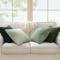thumbnail image 4 of Topfinel Light Green Decorative Throw Pillow Covers Green Series,Winter Fluffy Corduroy Striped Euro Pillows Shams for Couch Bed Bedroom,Western Modern Hunter Green Pillowcase 20x20 Inch Set of 4, 4 of 7