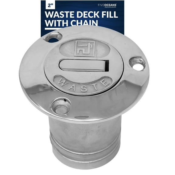 Five Oceans Keyless Waste Deck Fill with Chain 2 inches (50mm) FO1733