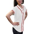 thumbnail image 2 of Lappel Women's Baseball Button Down Jersey College Sports Team Uniforms Hipster Shirts Made in USA, 2 of 4