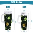 thumbnail image 3 of Green Watercolor Clover Tumbler Handle Lid and Straw Saint Patrick''s Day Water Bottle Stainless Steel Coffee Travel Tumbler Mug Cup Gifts for Men Women 30oz, 3 of 6