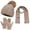 Coffee, variant on Women's Autumn Winter Warm Wool Hat Scarf Gloves Set, Cute Knit Cap and Mittens Three-Piece Accessories, Adult Winter Knitwear for Outdoor Activities and Cold Weather Protection Beige