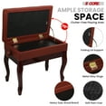 thumbnail image 2 of 5 Core Adjustable Piano Bench Thick 3.25" Solid Wood Keyboard Stool Heavy Duty Musician Chair, 2 of 11