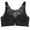 Black, variant on Woman's Fashion Front Closure Rose Beauty Back Wire Free Push Up Hollow Out Bra Underwear