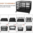 thumbnail image 3 of Waleaf 38 Inch Heavy Duty Dog Crate Cage with Wheels for Indoor, Large Dog Kennel with Removable Tray, 3 of 9