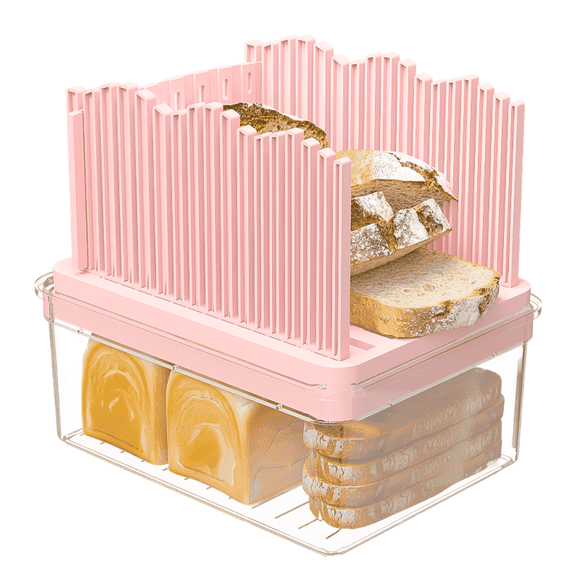 LLMRR New Versatile Bread Slicer for Homemade Bread, Bagel Slicer with Transparent Storage Box, Bread Cutter Bread Slicer, Sealed Store of Bread Slices, Suitable for Bagels, Sandwiches and Toast