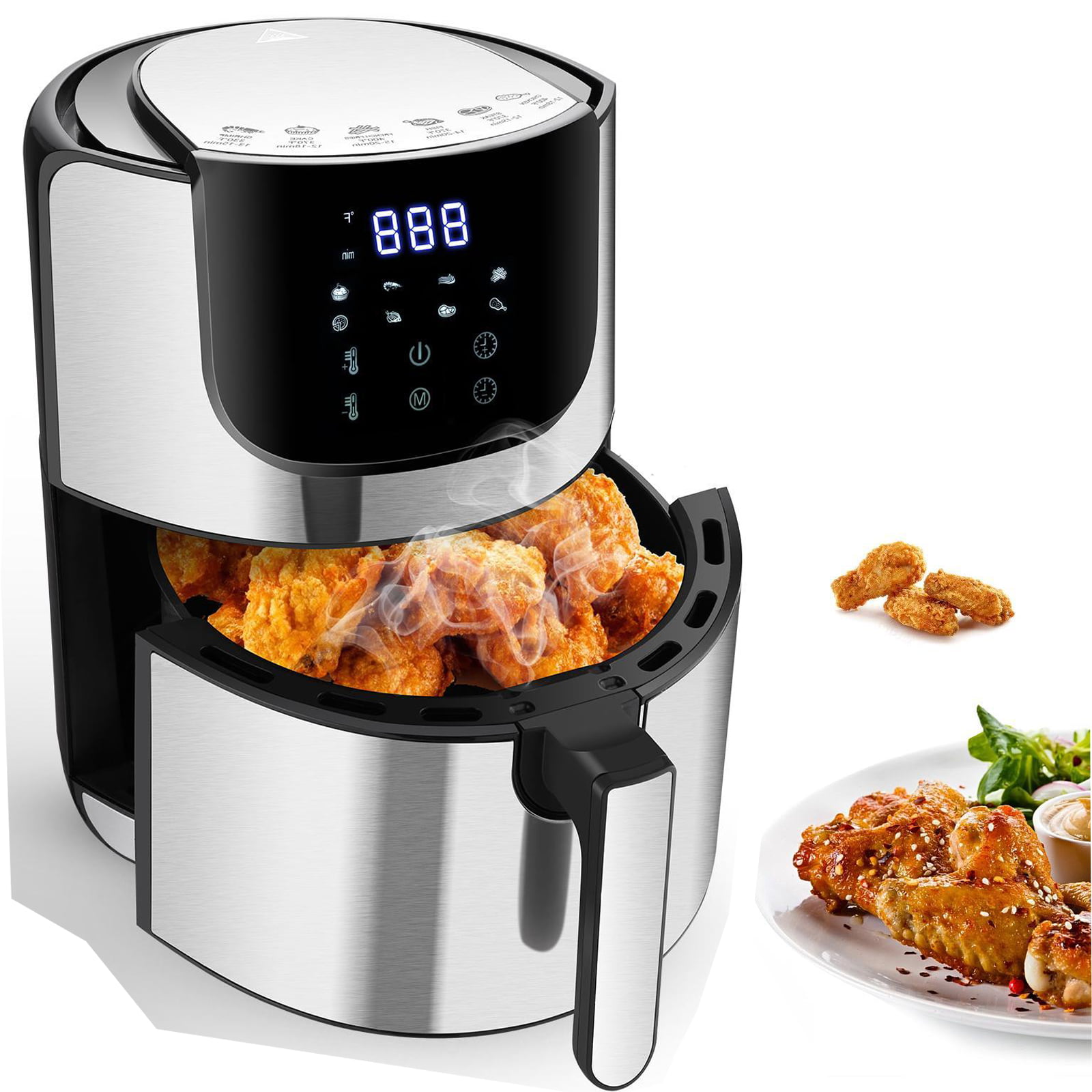 1700W Air Fryer Oven XL for Air Frying Roasting Electric Hot Fryer with LED Touchscreen Innsky Air Fryer 5.8QT Preheat & 32 Recipes Book Black 7 Cooking Presets 