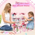 thumbnail image 4 of Freecat Doll House Kit Girls Toy, 11 Rooms DIY Pretend Play Dollhouse Playset Toys with Accessories and Furniture, Princess House for Toddlers, Christmas Birthday Gifts for 6-12 Year Old Girls (Pink), 4 of 6